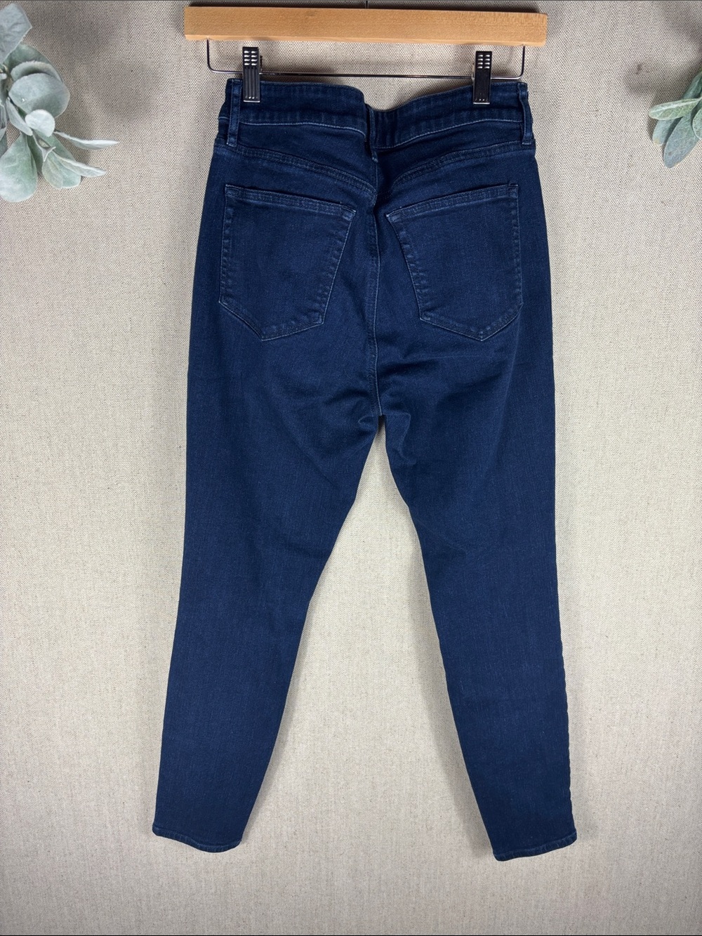 Loft > Curvy Skinny High-Waist Button-Fly Women’s Jeans Dark Blue 4 - Picture 9 of 10